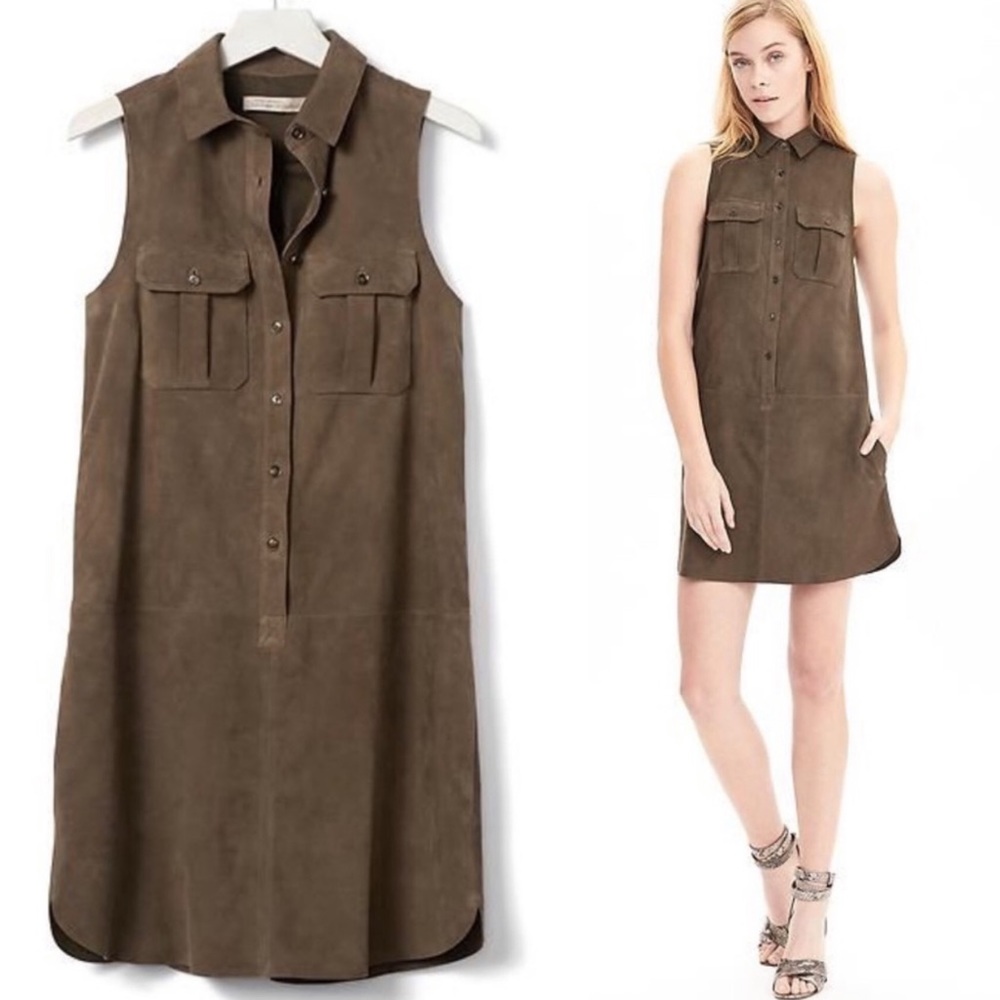 🎉HP 100% Suede Banana Republic Dress/Jumper sz 14